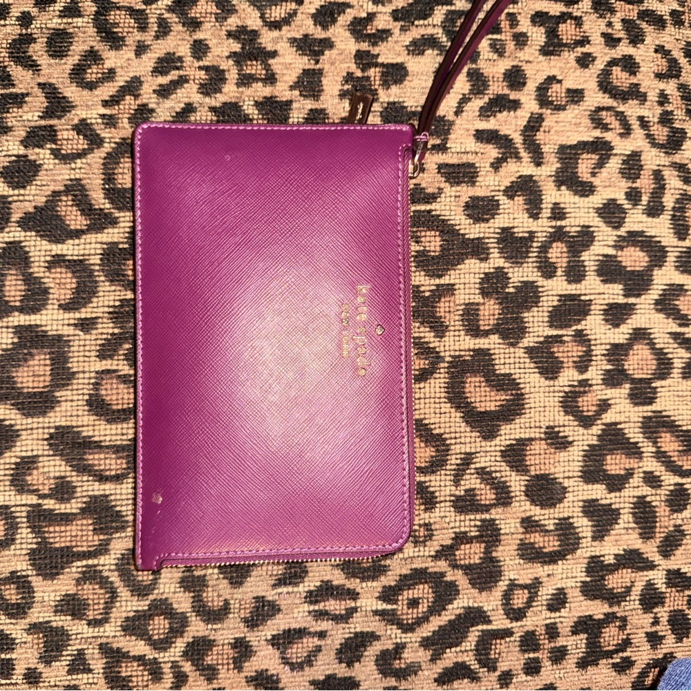 Purple Leather Wristlet Wallet - Kate Spade